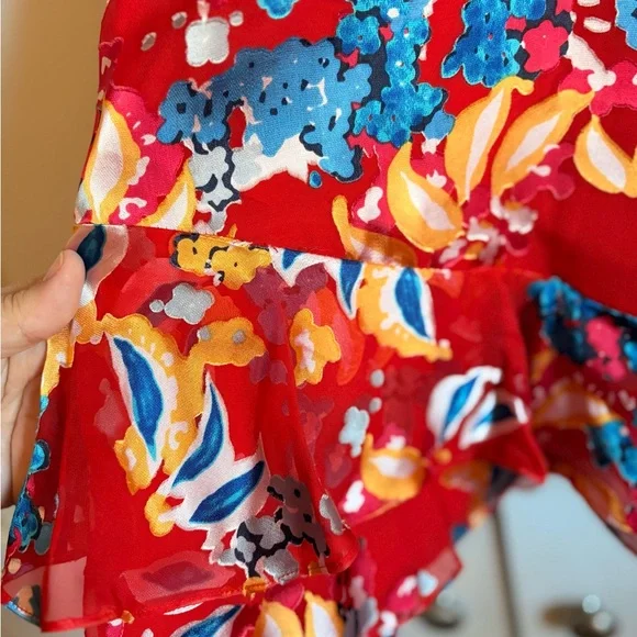 Saloni Cece red floral dress - Picture 3 of 8